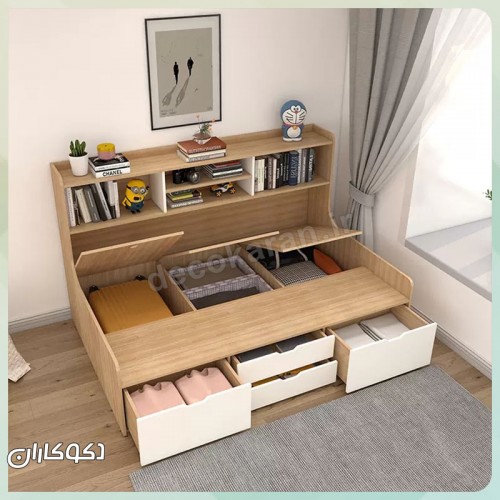 تختخواب کتابخانه دار دکوکاران مدل T115