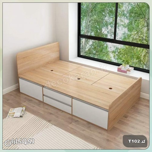 تختخواب کتابخانه دار دکوکاران مدل T102