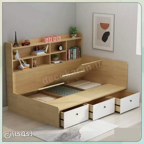 تختخواب کتابخانه دار دکوکاران مدل T112