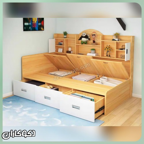 تخت خواب کتابخانه دار مدل T146