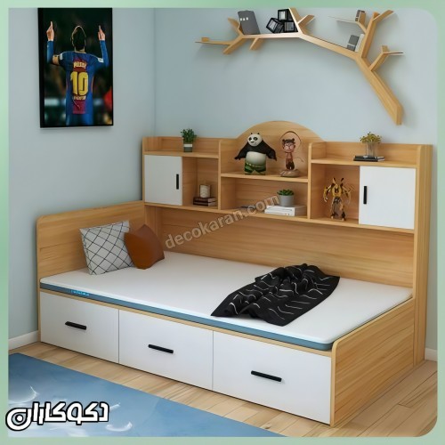 تخت خواب کتابخانه دار مدل T146