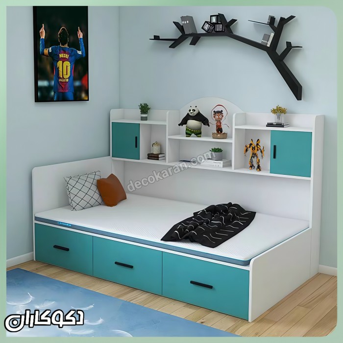 تخت خواب کتابخانه دار مدل T146