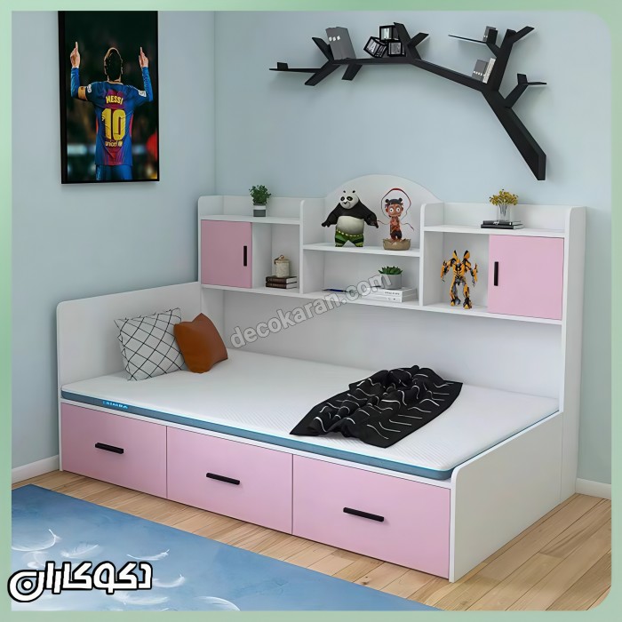 تخت خواب کتابخانه دار مدل T146