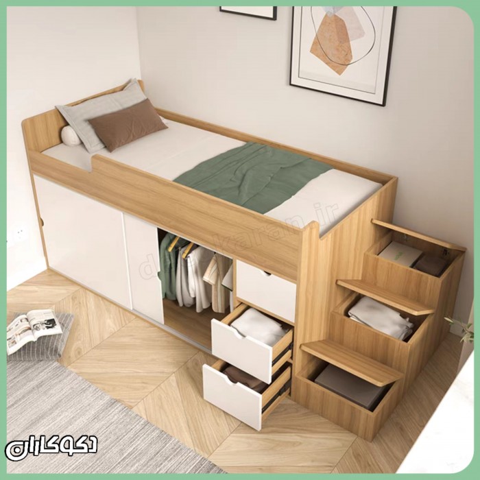 تختخواب کمددار دکوکاران مدل TK120