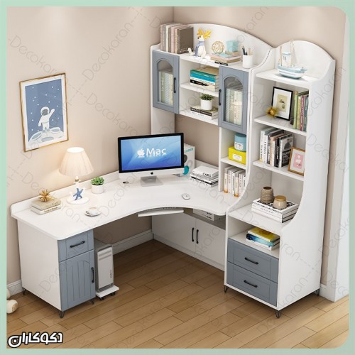 میز تحریر کتابخانه دار کنج دکوکاران مدل MTK102