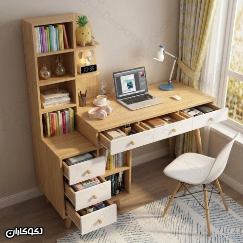 خرید میز تحریر کتابخانه دار مدل MTK101 دکوکاران