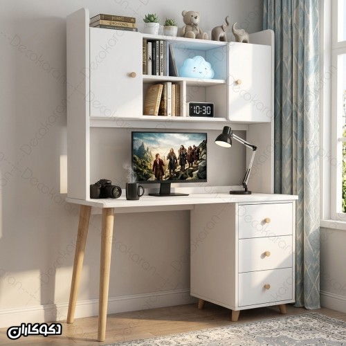 میز تحریر و کتابخانه مدرن دکوکاران مدل MTK106
