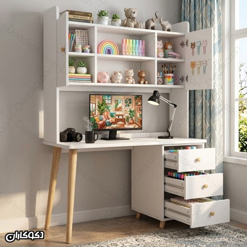میز تحریر و کتابخانه مدرن دکوکاران مدل MTK106