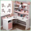 میز تحریر کتابخانه دار MDF ضد خش صورتی و آبی | دکوکاران