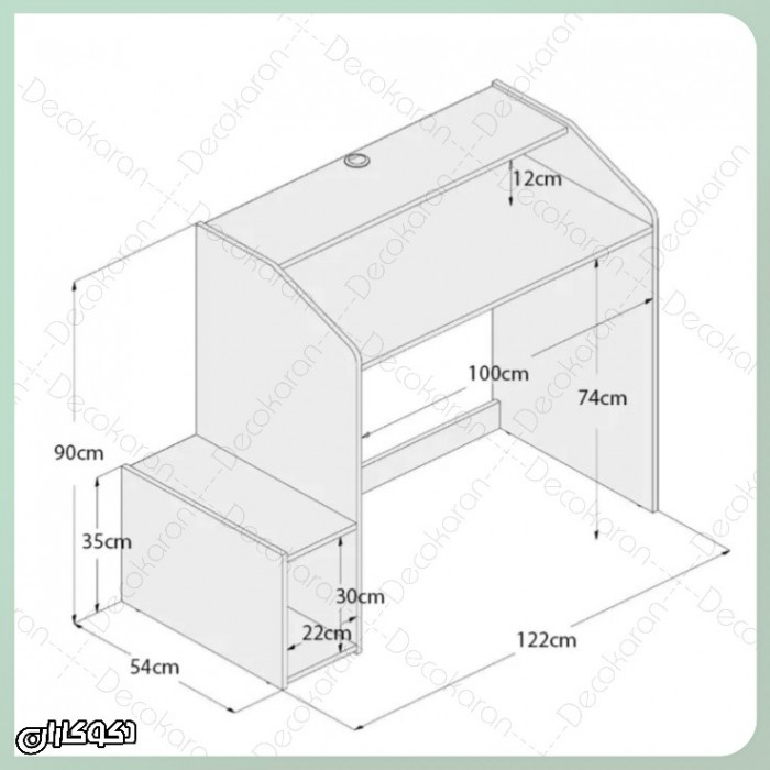 میز گیمینگ دکوکاران مدل MZ106 با طراحی حرفه‌ای و جنس MDF ضدخش