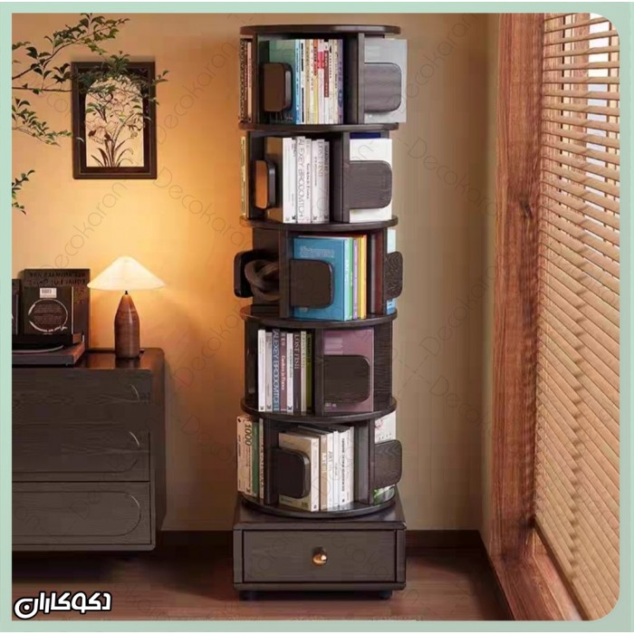 کتابخانه گردان چند طبقه؛ ترکیبی از زیبایی، کارایی و دکوراسیون مدرن