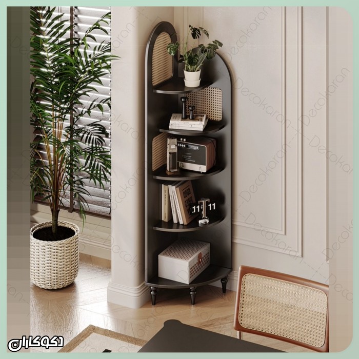 کتابخانه کنج حصیری دکوکاران | خرید هوشمندانه برای فضای شما