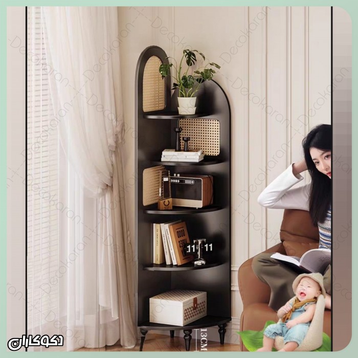 کتابخانه کنج حصیری دکوکاران | خرید هوشمندانه برای فضای شما