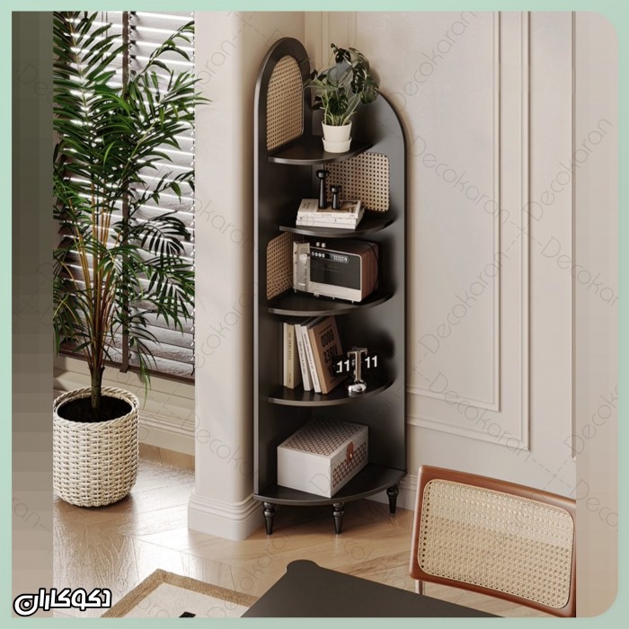 کتابخانه کنج حصیری دکوکاران | خرید هوشمندانه برای فضای شما