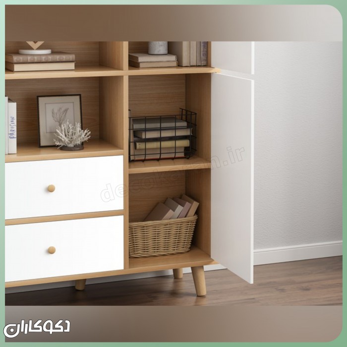 کتابخانه مدرن K106 | چیدمانی هوشمند برای نظم و زیبایی فضا