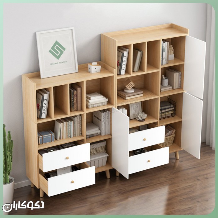 کتابخانه مدرن K106 | چیدمانی هوشمند برای نظم و زیبایی فضا