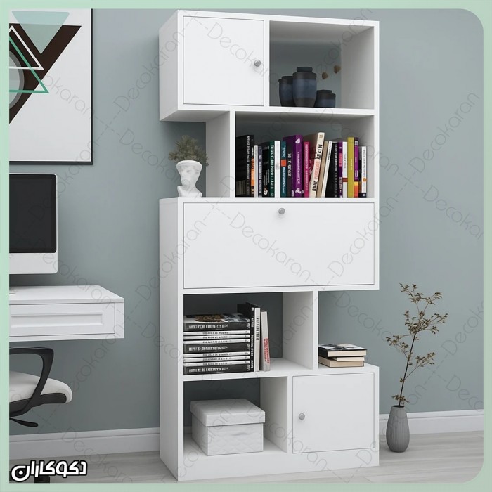 کتابخانه مدل k120؛ اوج ظرافت هندسی و کارایی در دکوراسیون مدرن