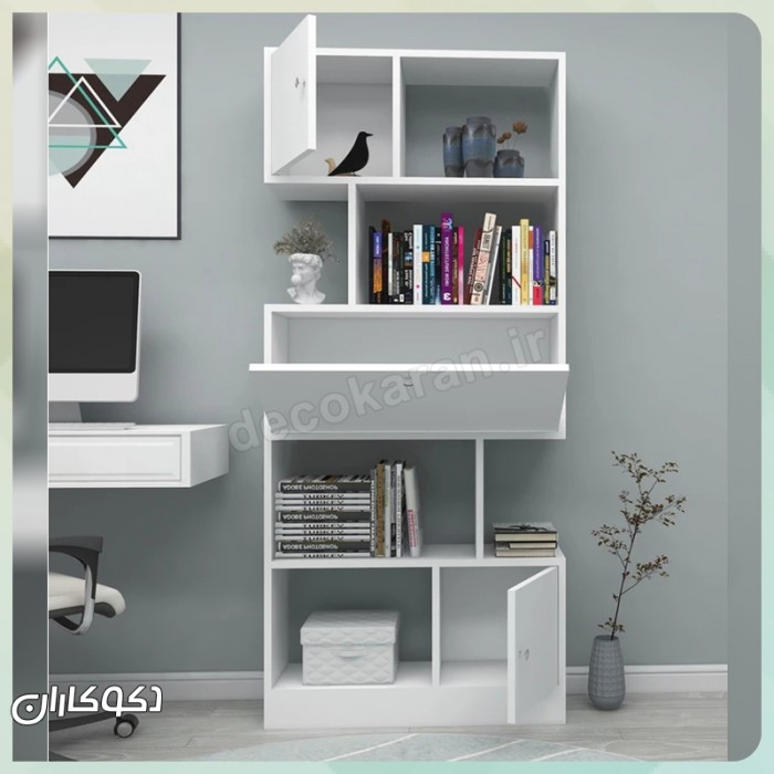 کتابخانه مدل k120؛ اوج ظرافت هندسی و کارایی در دکوراسیون مدرن