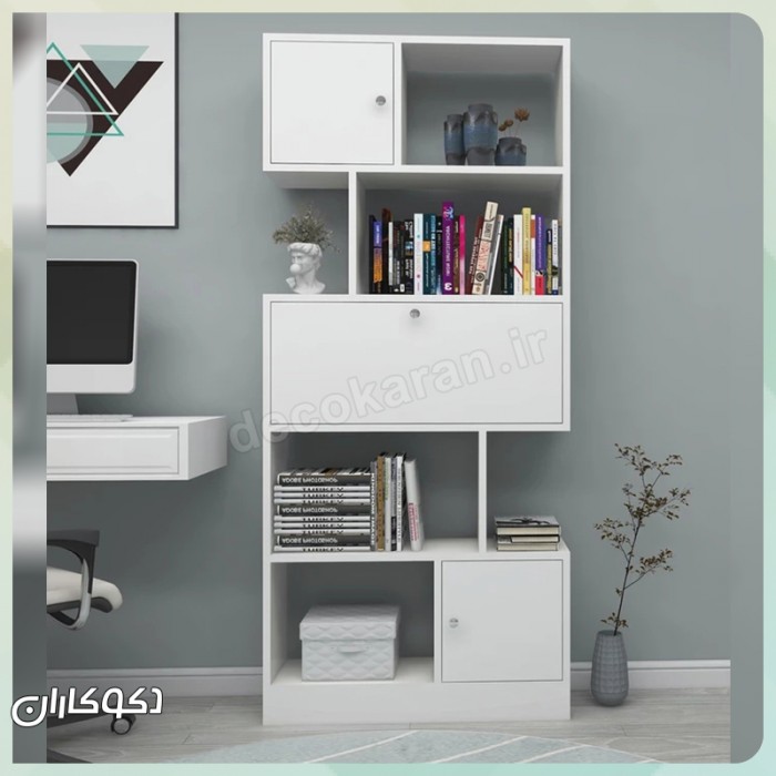 کتابخانه مدل k120؛ اوج ظرافت هندسی و کارایی در دکوراسیون مدرن