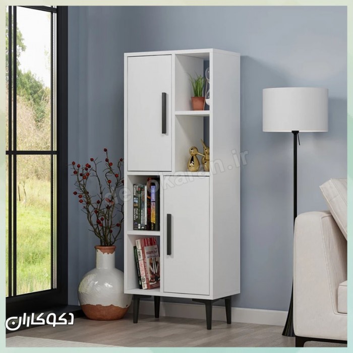 کتابخانه ستونی و شلف ایستاده مدل K122 (کم‌جا و مدرن)
