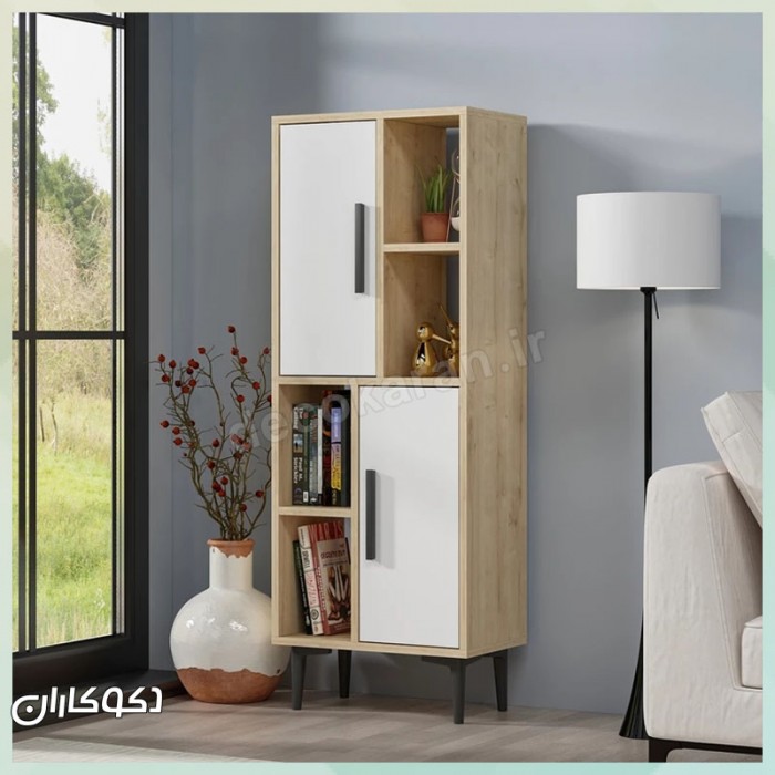 کتابخانه ستونی و شلف ایستاده مدل K122 (کم‌جا و مدرن)