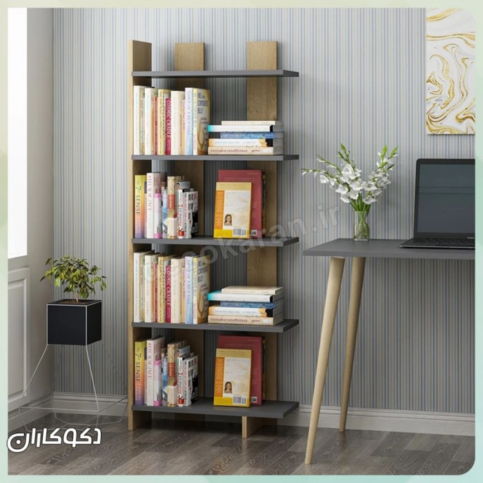 کتابخانه نردبانی مدل K123: طراحی مدرن و کم‌جا