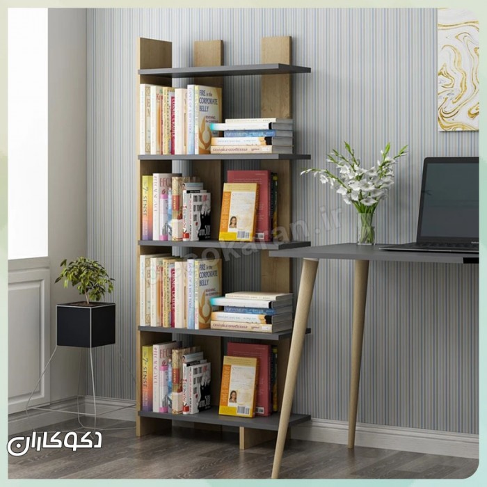 کتابخانه نردبانی مدل K123: طراحی مدرن و کم‌جا