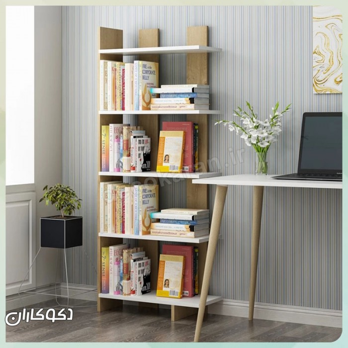 کتابخانه نردبانی مدل K123: طراحی مدرن و کم‌جا