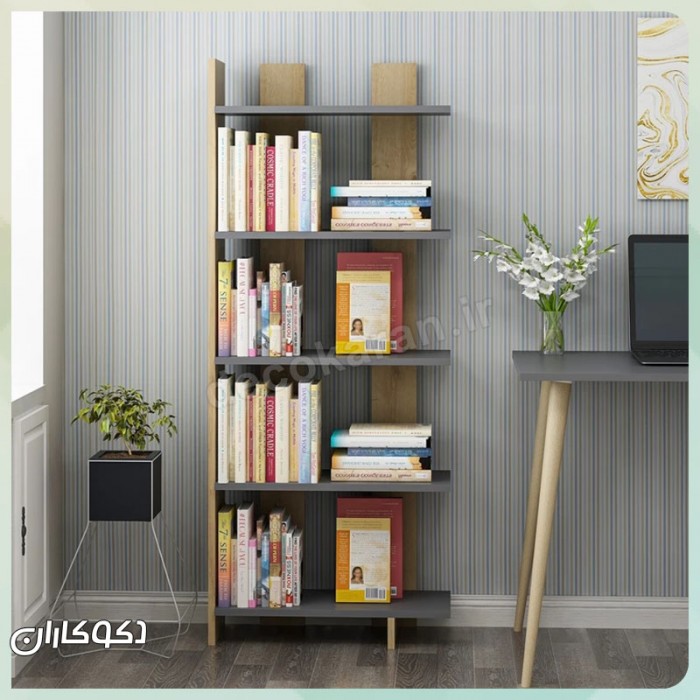 کتابخانه نردبانی مدل K123: طراحی مدرن و کم‌جا