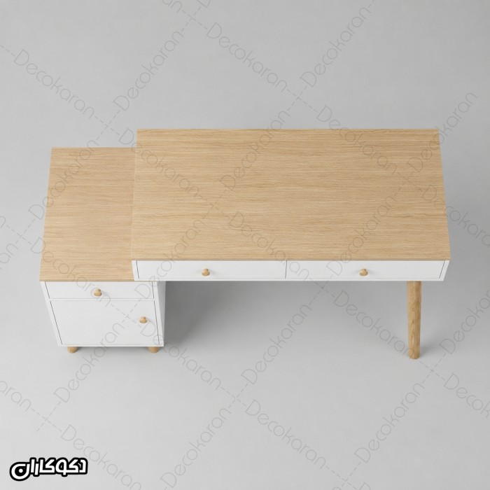 میز تحریر MDF کشودار با یونیت کناری مدل MT100