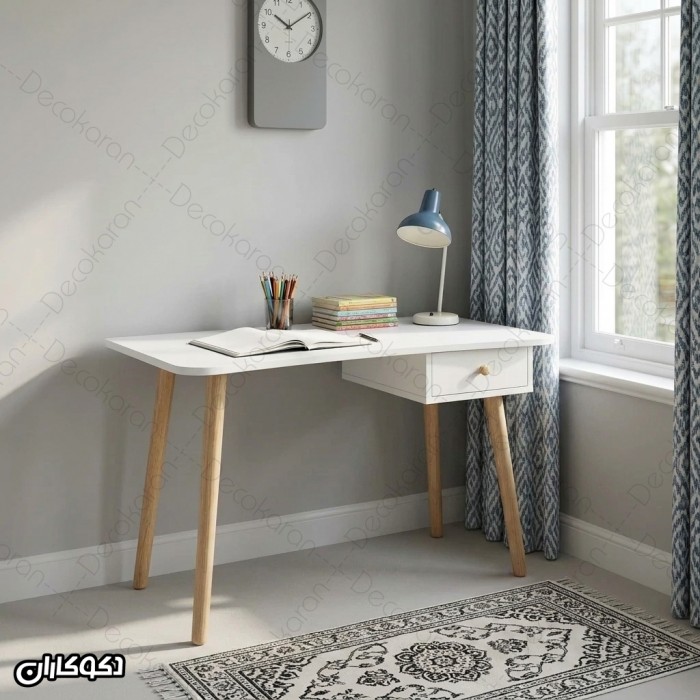 میز تحریر MDF سفید کشودار مدل MT101