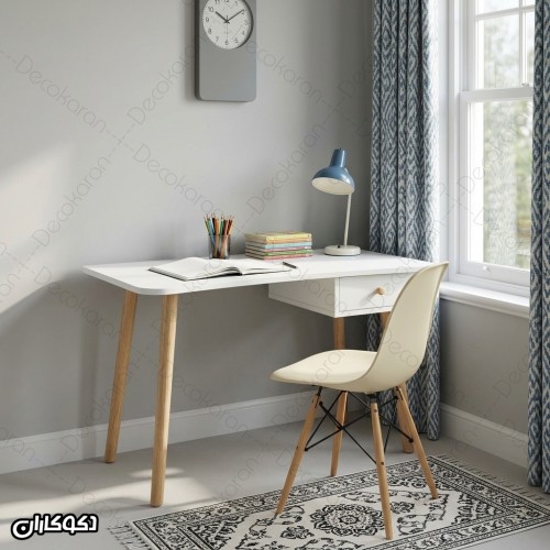 میز تحریر MDF سفید کشودار مدل MT101