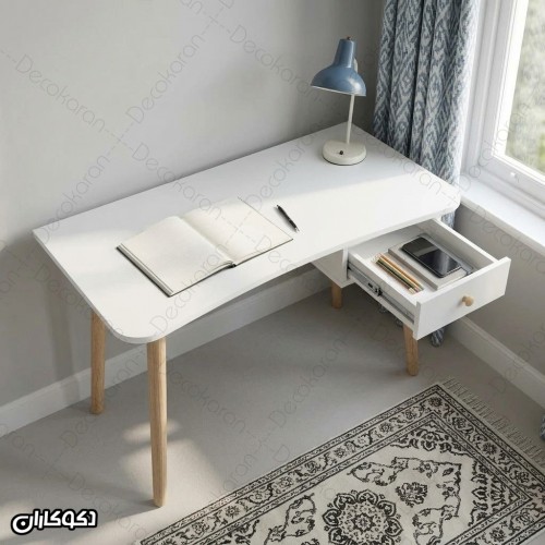 میز تحریر MDF سفید کشودار مدل MT101