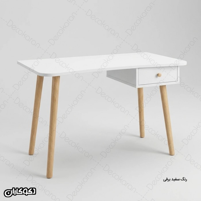 میز تحریر MDF سفید کشودار مدل MT101