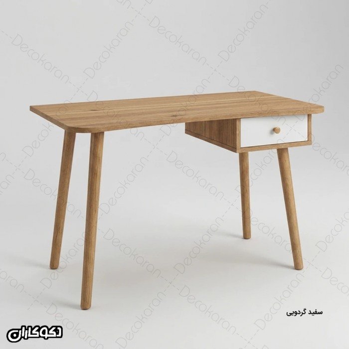 میز تحریر MDF سفید کشودار مدل MT101