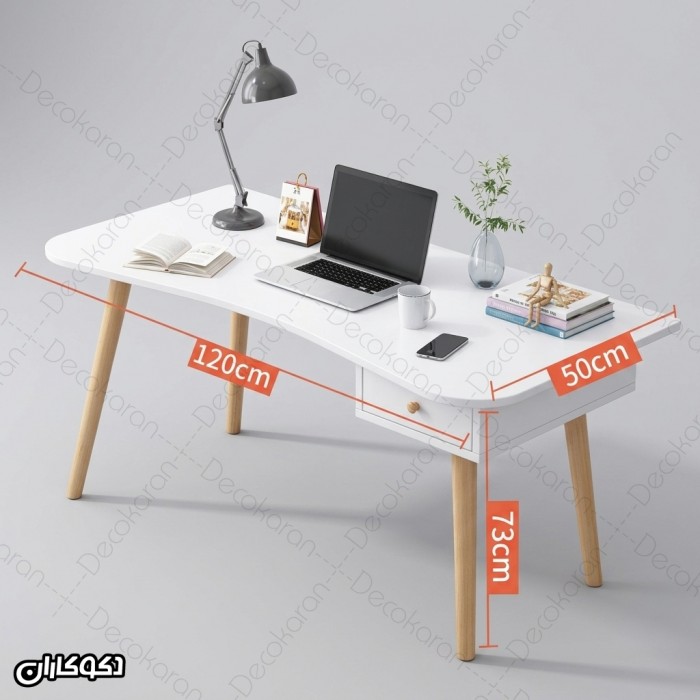 میز تحریر MDF سفید کشودار مدل MT101