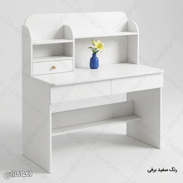 میز تحریر MDF کشودار و کتابخانه‌ای مدل MT128 دکوکاران