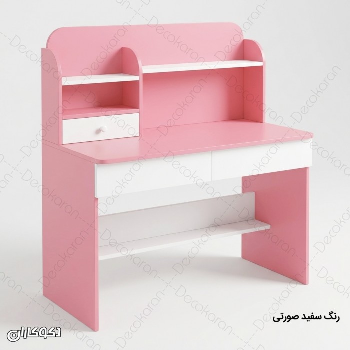میز تحریر MDF کشودار و کتابخانه‌ای مدل MT128 دکوکاران