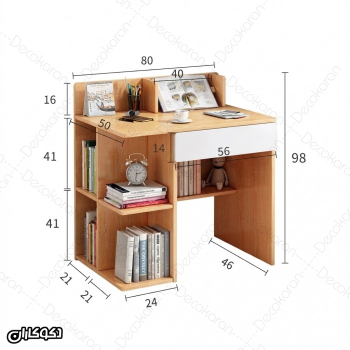 میز تحریر MDF مدل MT130 دکوکاران کتابخانه‌دار و کشودار