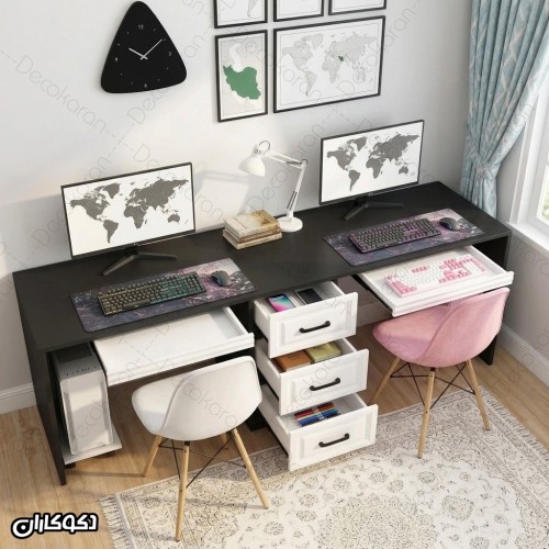 میز تحریر دو نفره MDF مدل MT136 سه کشو