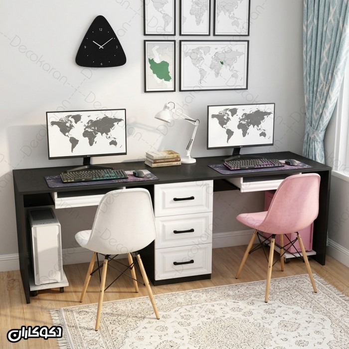 میز تحریر دو نفره MDF مدل MT136 سه کشو
