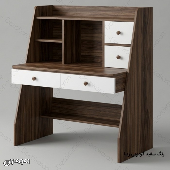 میز تحریر MDF مدل MT131 دکوکاران کتابخانه‌دار و کشودار