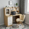 میز تحریر MDF کتابخانه‌دار و چهارکشو مدل MT133