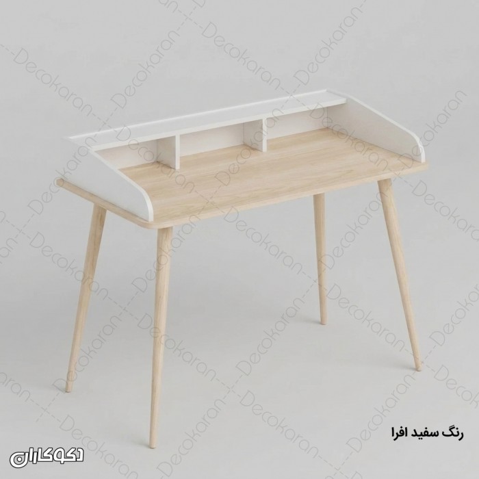 میز تحریر MDF مدل MT138 پایه‌دار با قفسه رومیزی