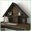 میز تحریر MT134، طراحی سقف‌دار شیک با شلف کتابخانه | دکوکاران