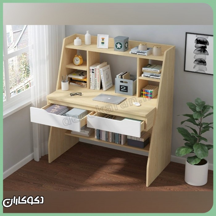 میز تحریر کتابخانه دار MT144 | مدرن، کم جا و کاربردی