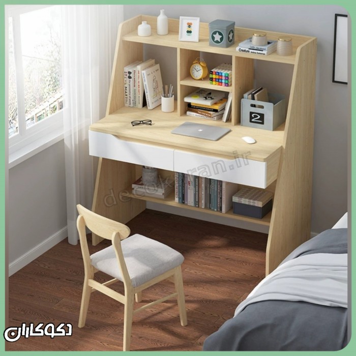 میز تحریر کتابخانه دار MT144 | مدرن، کم جا و کاربردی