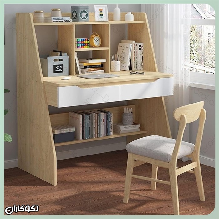 میز تحریر کتابخانه دار MT144 | مدرن، کم جا و کاربردی