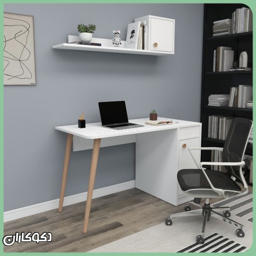 ست میز تحریر و شلف دکوکاران مدل MT145 ست میز تحریر و شلف دکوکاران مدل MT145