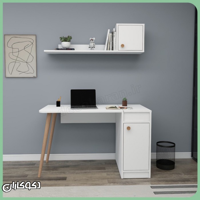 ست میز تحریر و شلف MT145؛ راهکاری هوشمند برای فضای کار مدرن شما